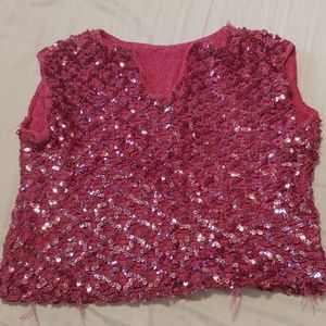 Vintage Cropped Sequin Sweater